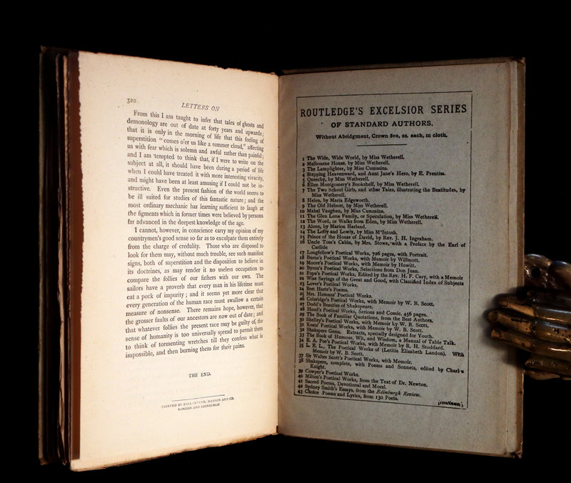 1887 Rare Book - Letters on Demonology and Witchcraft - WITCHES & FAIRIES by Sir Walter Scott.