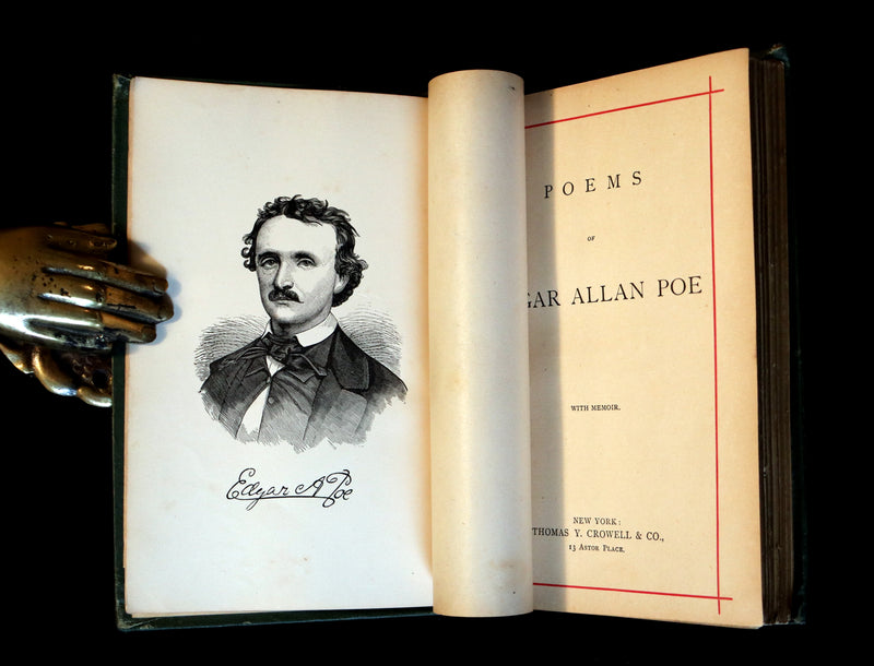 1882 Rare Victorian Book - Poems by Edgar Allan POE with Memoir (The Raven, Lenore, Ulalume, ...)