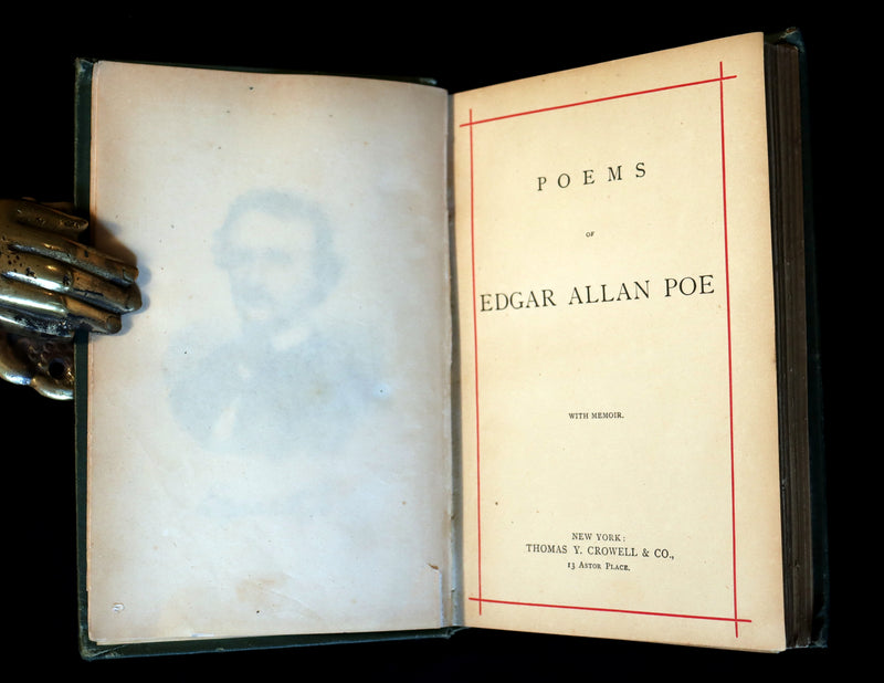 1882 Rare Victorian Book - Poems by Edgar Allan POE with Memoir (The Raven, Lenore, Ulalume, ...)