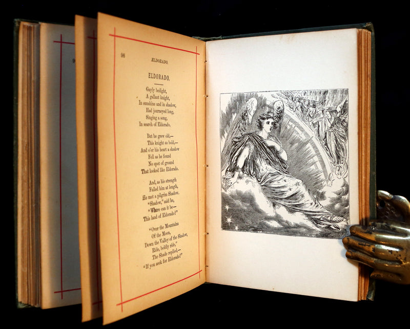 1882 Rare Victorian Book - Poems by Edgar Allan POE with Memoir (The Raven, Lenore, Ulalume, ...)