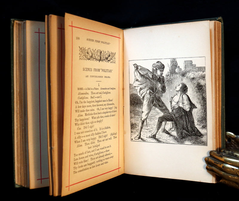 1882 Rare Victorian Book - Poems by Edgar Allan POE with Memoir (The Raven, Lenore, Ulalume, ...)