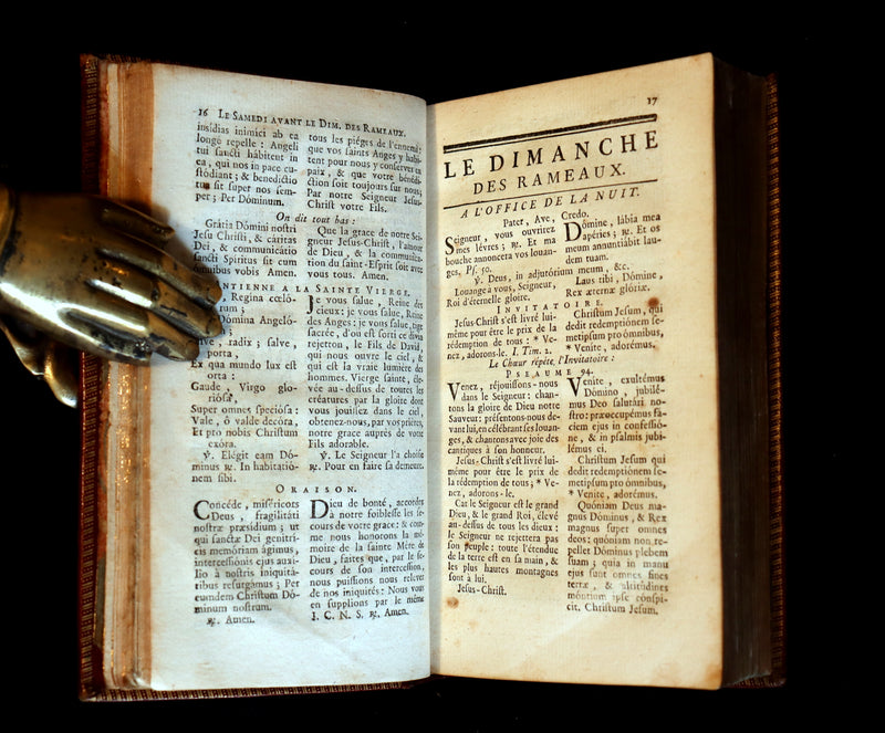 1777 Scarce French Latin Book in a beautiful BINDERY WORK - Office de la Quinzaine de Paque - Easter Prayer.