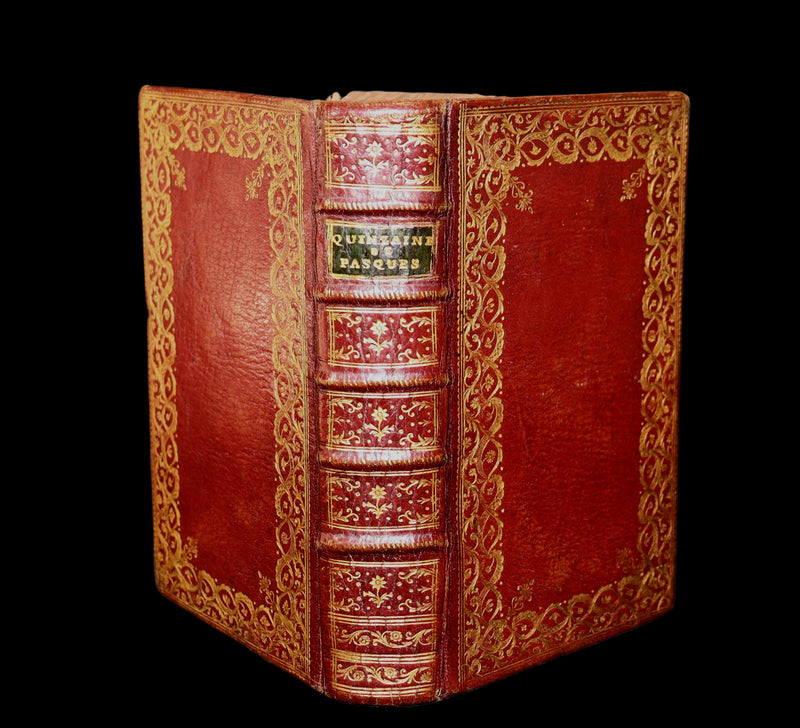 1777 Scarce French Latin Book in a beautiful BINDERY WORK - Office de la Quinzaine de Paque - Easter Prayer.