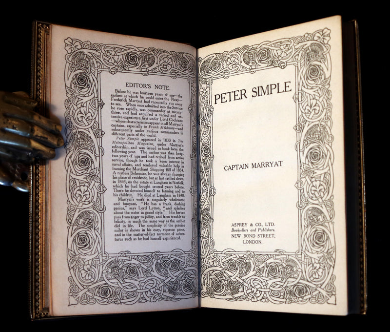 1920 Rare Book beautifully bound by ASPREY - PETER SIMPLE by Captain Frederick Marryat.