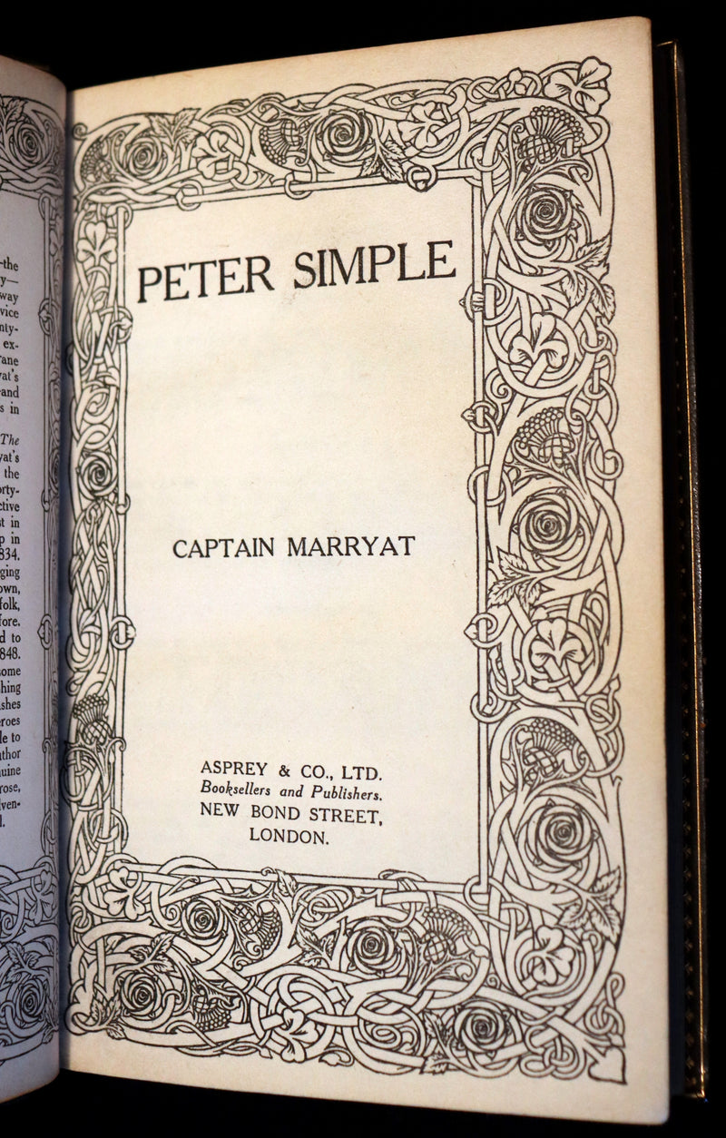 1920 Rare Book beautifully bound by ASPREY - PETER SIMPLE by Captain Frederick Marryat.