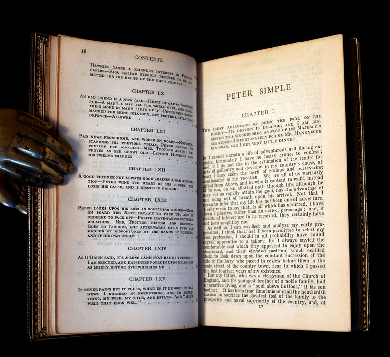 1920 Rare Book beautifully bound by ASPREY - PETER SIMPLE by Captain Frederick Marryat.
