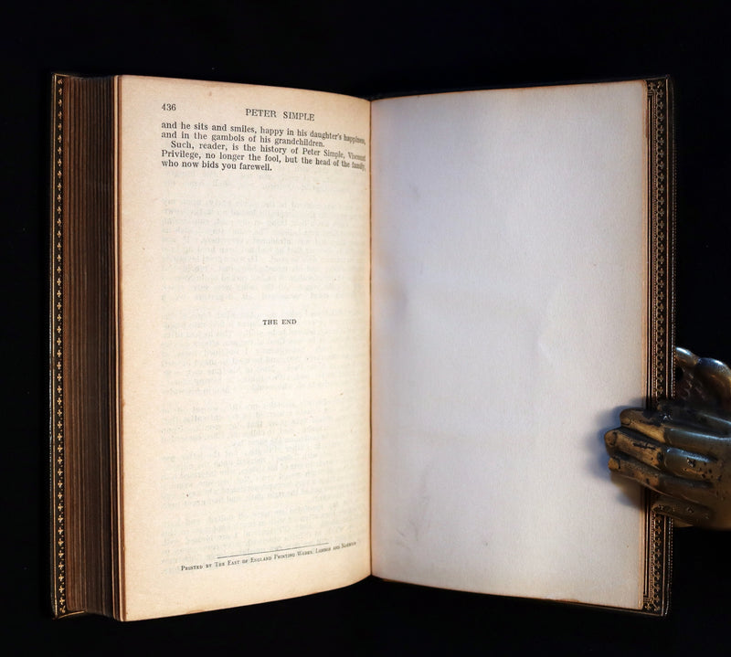 1920 Rare Book beautifully bound by ASPREY - PETER SIMPLE by Captain Frederick Marryat.