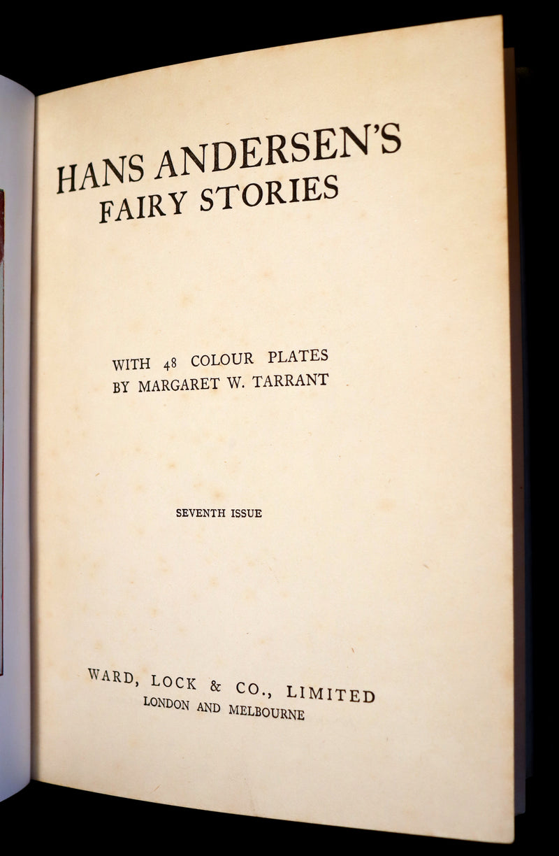1925 Rare Book - Hans Andersen's FAIRY Stories with 48 Coloured Plates By Margaret W. Tarrant.