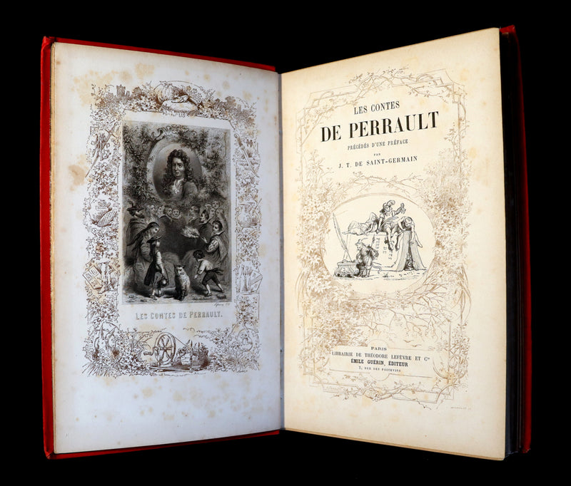 1890 Scarce illustrated French Book ~ Les Contes de Perrault - Fairy Tales published by Lefevre.