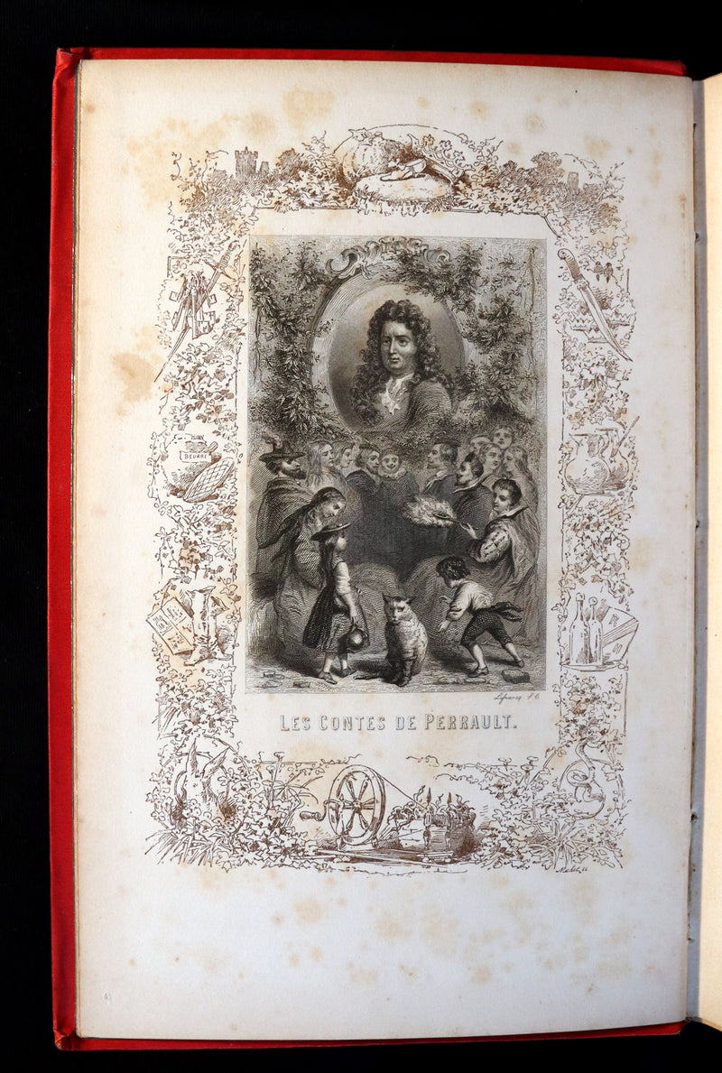 1890 Scarce illustrated French Book ~ Les Contes de Perrault - Fairy Tales published by Lefevre.