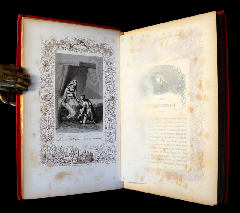 1890 Scarce illustrated French Book ~ Les Contes de Perrault - Fairy Tales published by Lefevre.