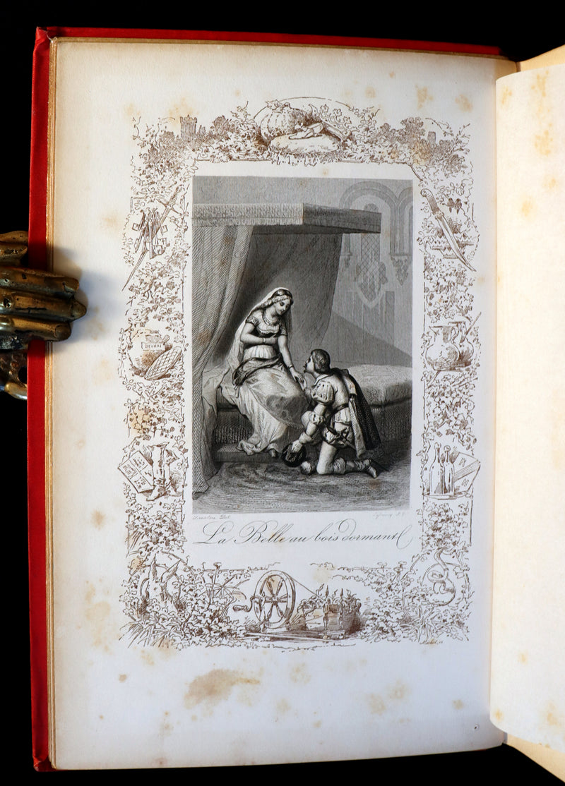 1890 Scarce illustrated French Book ~ Les Contes de Perrault - Fairy Tales published by Lefevre.