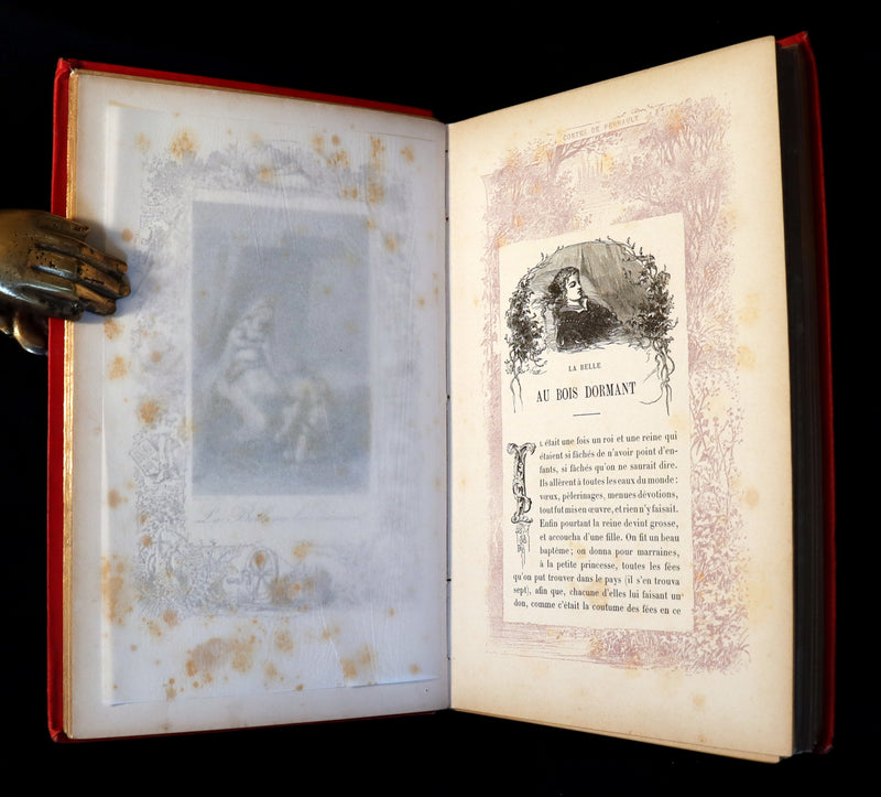 1890 Scarce illustrated French Book ~ Les Contes de Perrault - Fairy Tales published by Lefevre.