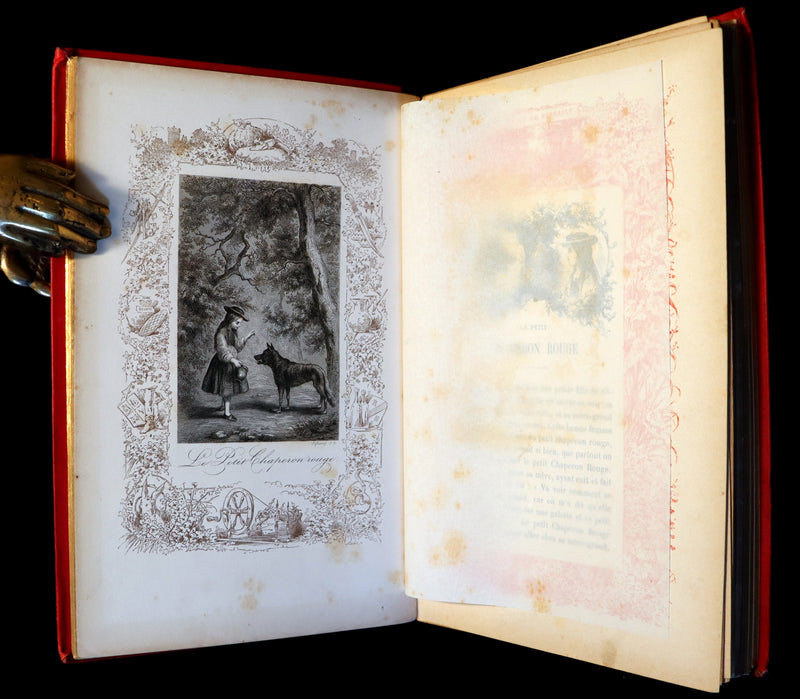 1890 Scarce illustrated French Book ~ Les Contes de Perrault - Fairy Tales published by Lefevre.