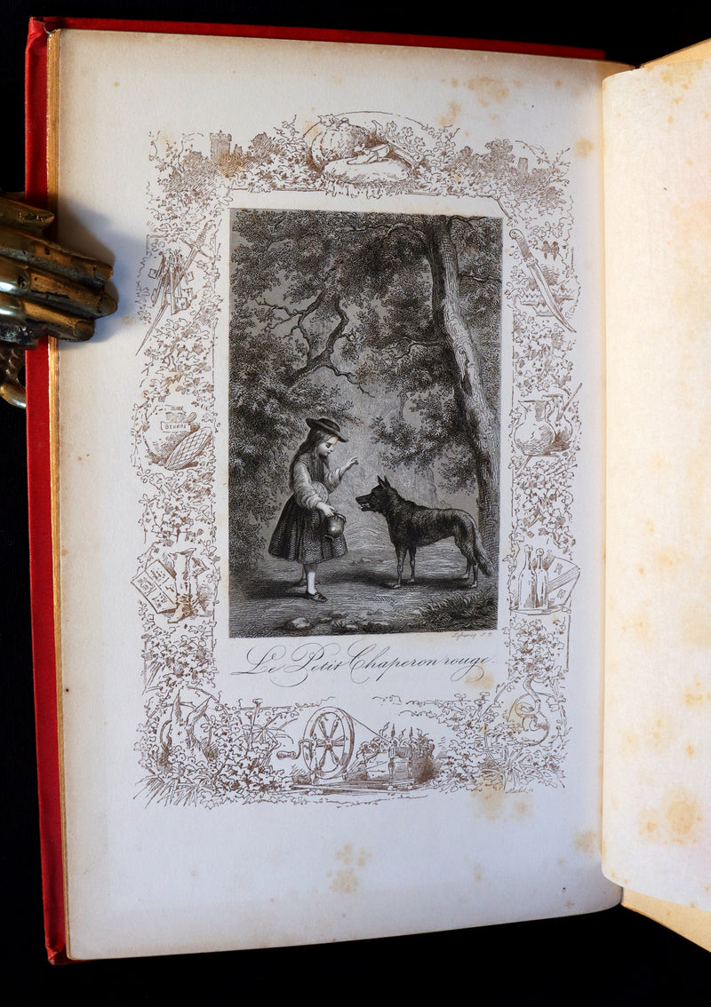 1890 Scarce illustrated French Book ~ Les Contes de Perrault - Fairy Tales published by Lefevre.