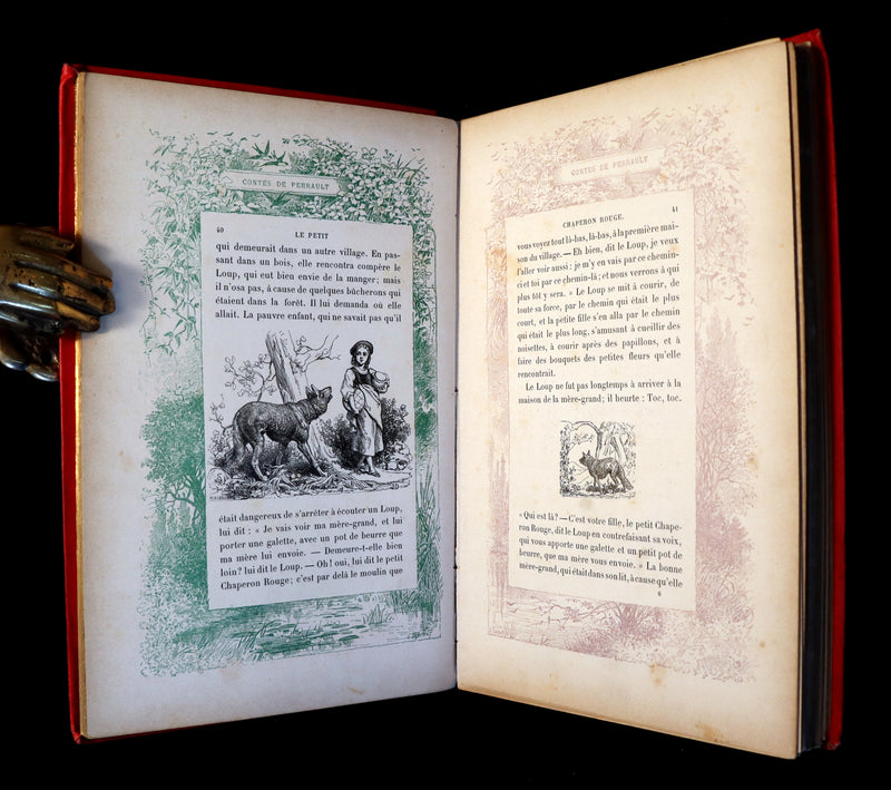 1890 Scarce illustrated French Book ~ Les Contes de Perrault - Fairy Tales published by Lefevre.
