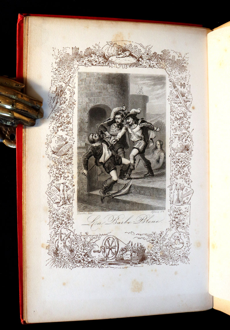 1890 Scarce illustrated French Book ~ Les Contes de Perrault - Fairy Tales published by Lefevre.