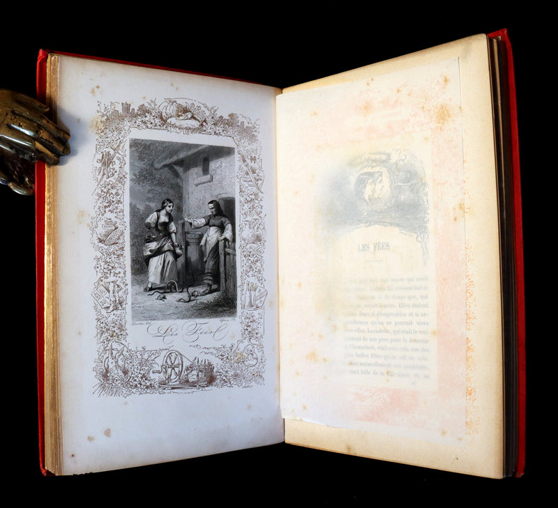 1890 Scarce illustrated French Book ~ Les Contes de Perrault - Fairy Tales published by Lefevre.