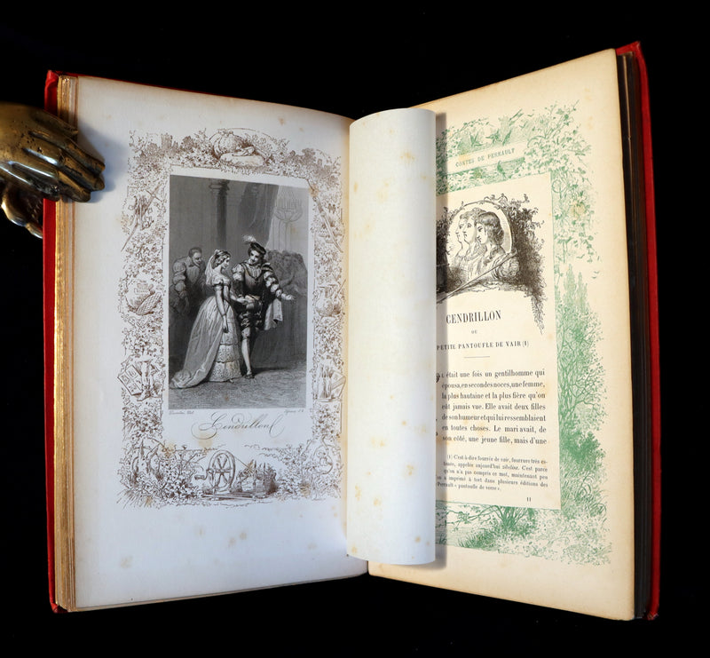 1890 Scarce illustrated French Book ~ Les Contes de Perrault - Fairy Tales published by Lefevre.