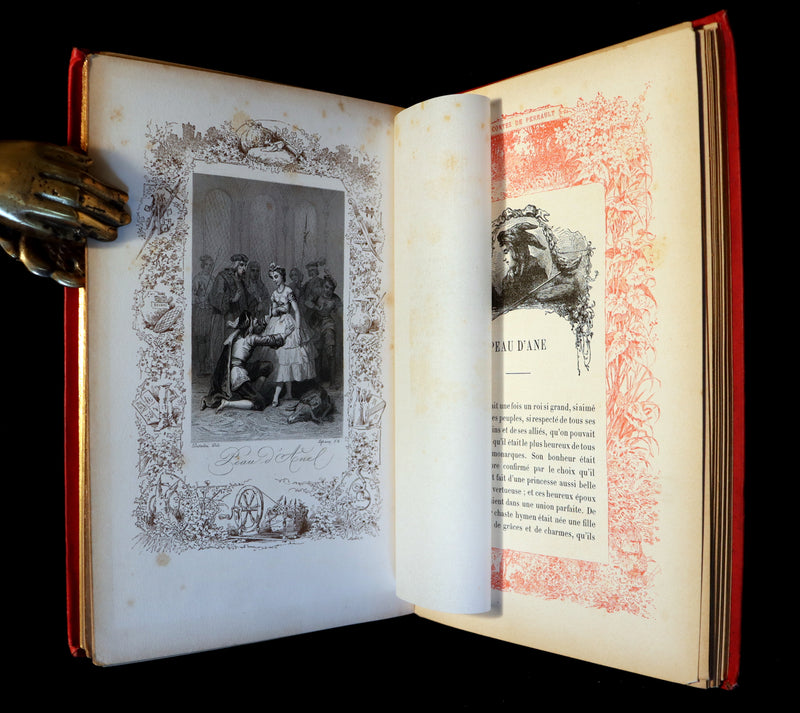 1890 Scarce illustrated French Book ~ Les Contes de Perrault - Fairy Tales published by Lefevre.