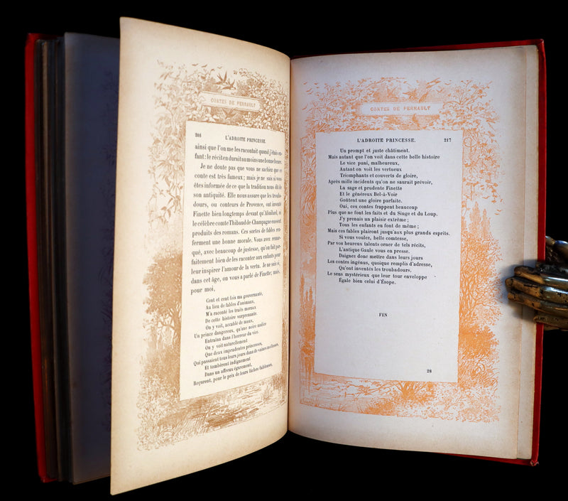 1890 Scarce illustrated French Book ~ Les Contes de Perrault - Fairy Tales published by Lefevre.