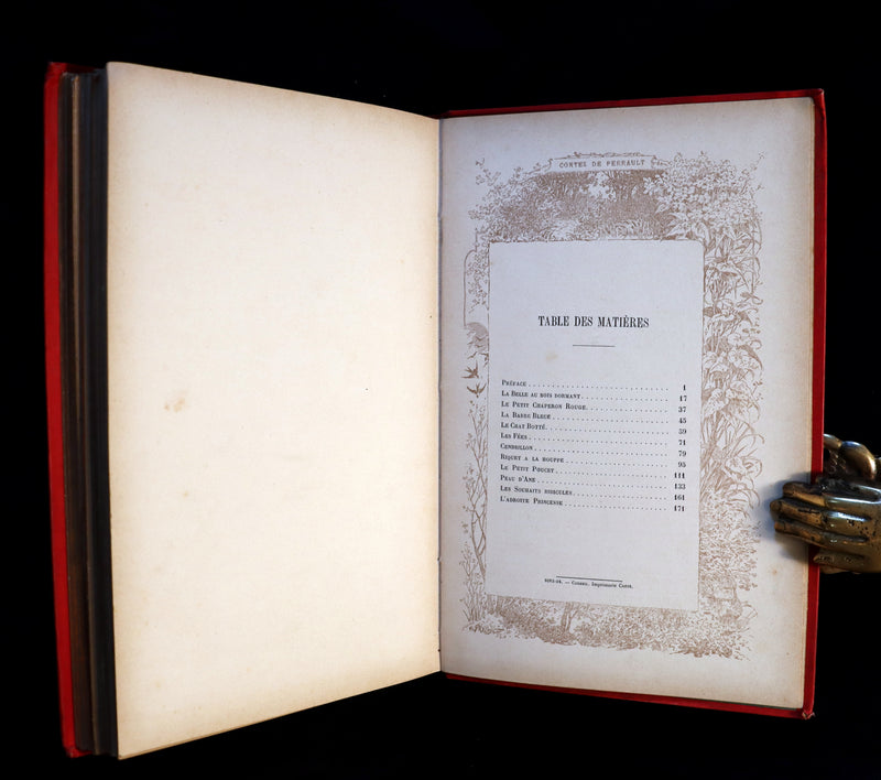 1890 Scarce illustrated French Book ~ Les Contes de Perrault - Fairy Tales published by Lefevre.