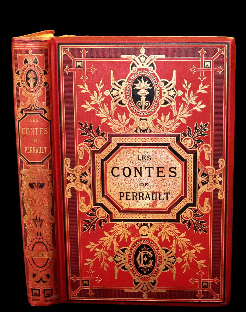 1890 Scarce illustrated French Book ~ Les Contes de Perrault - Fairy Tales published by Lefevre.