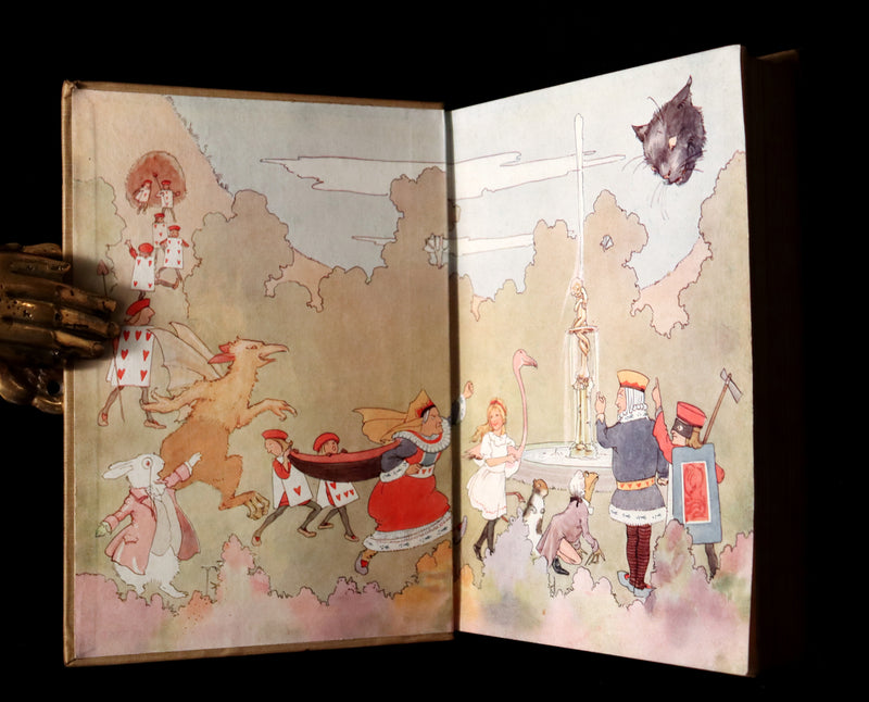 1920 Rare Book - Alice's Adventures in Wonderland with coloured illustrations By Margaret W. Tarrant.
