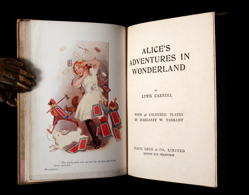 1920 Rare Book - Alice's Adventures in Wonderland with coloured illustrations By Margaret W. Tarrant.