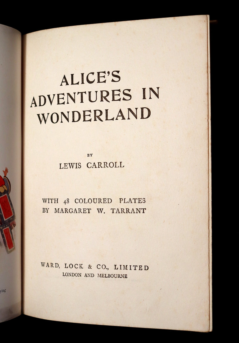 1920 Rare Book - Alice's Adventures in Wonderland with coloured illustrations By Margaret W. Tarrant.