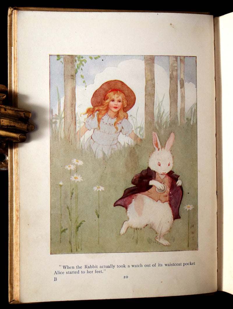 1920 Rare Book - Alice's Adventures in Wonderland with coloured illustrations By Margaret W. Tarrant.