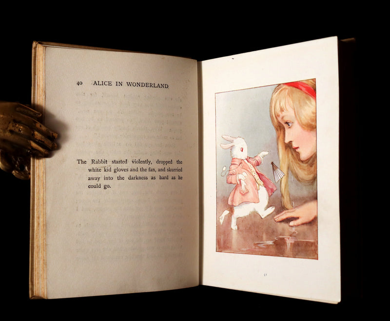 1920 Rare Book - Alice's Adventures in Wonderland with coloured illustrations By Margaret W. Tarrant.