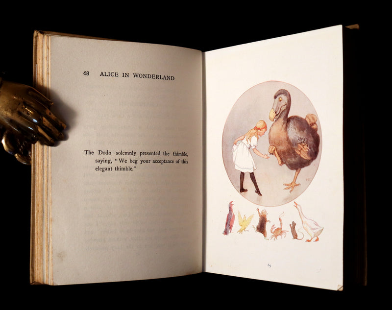1920 Rare Book - Alice's Adventures in Wonderland with coloured illustrations By Margaret W. Tarrant.