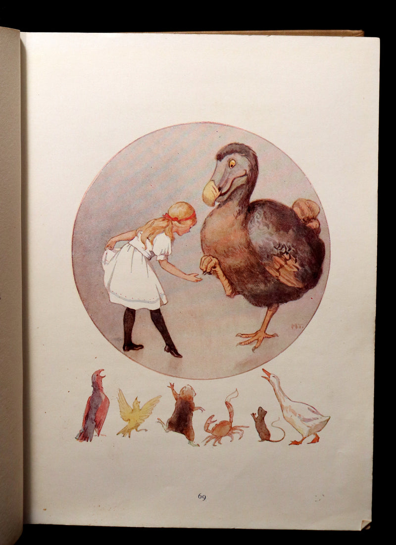 1920 Rare Book - Alice's Adventures in Wonderland with coloured illustrations By Margaret W. Tarrant.