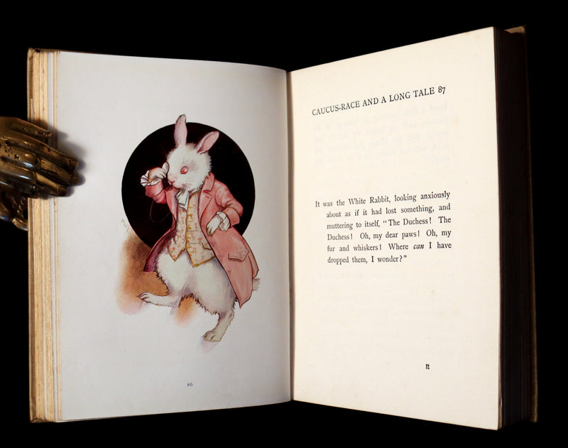 1920 Rare Book - Alice's Adventures in Wonderland with coloured illustrations By Margaret W. Tarrant.