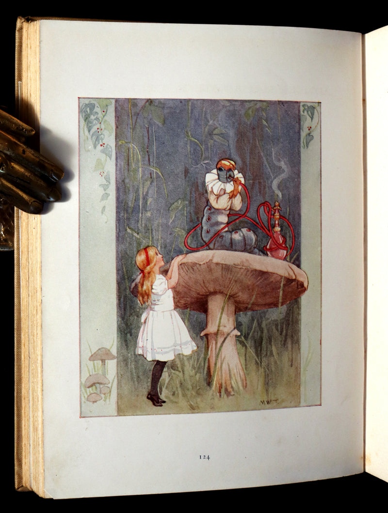 1920 Rare Book - Alice's Adventures in Wonderland with coloured illustrations By Margaret W. Tarrant.
