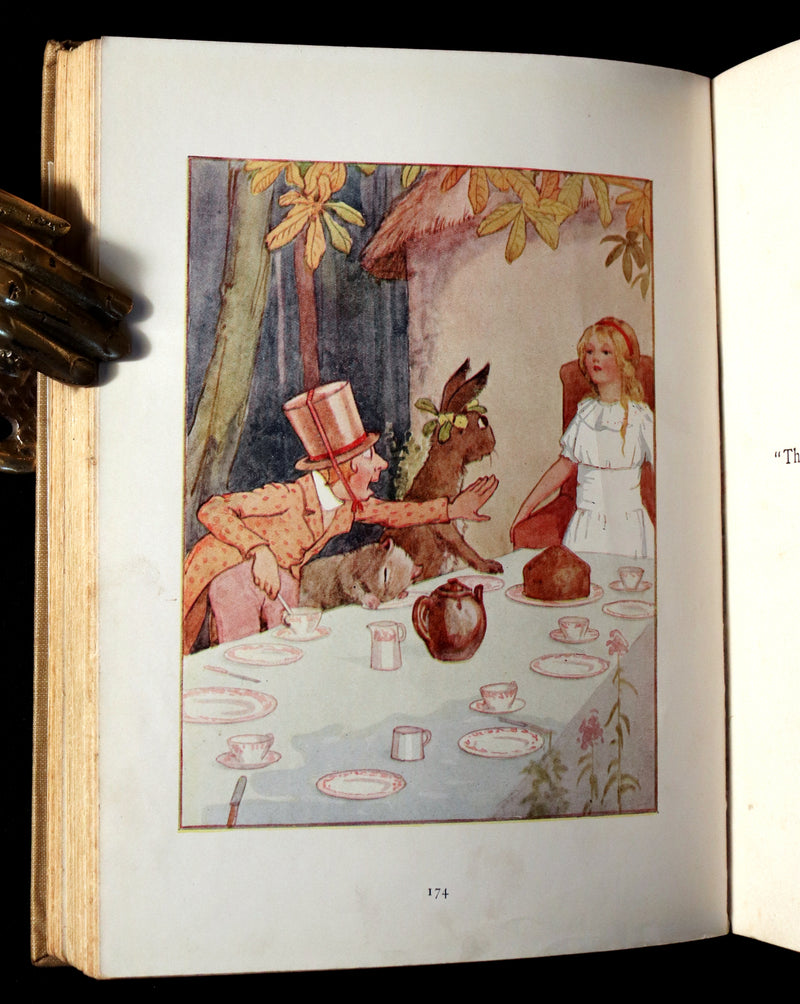 1920 Rare Book - Alice's Adventures in Wonderland with coloured illustrations By Margaret W. Tarrant.