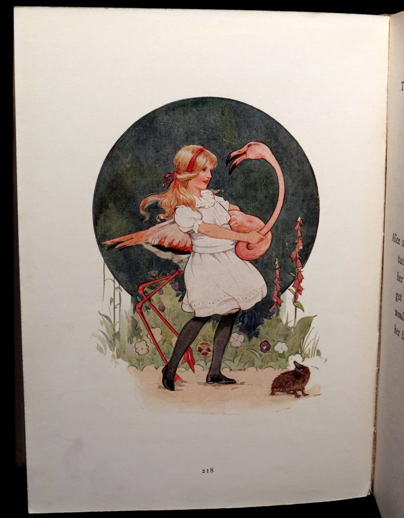 1920 Rare Book - Alice's Adventures in Wonderland with coloured illustrations By Margaret W. Tarrant.