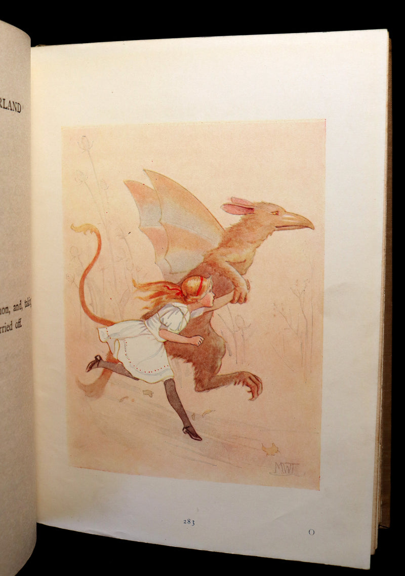 1920 Rare Book - Alice's Adventures in Wonderland with coloured illustrations By Margaret W. Tarrant.