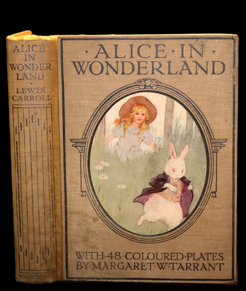 1920 Rare Book - Alice's Adventures in Wonderland with coloured illustrations By Margaret W. Tarrant.