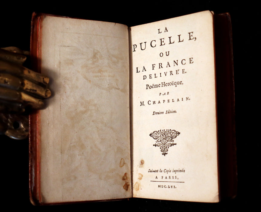 1656 Rare French Book - JOAN OF ARC - La Pucelle ou la France delivree. Poeme heroique.