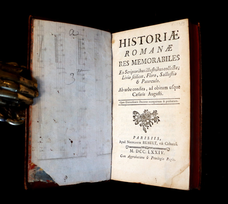 1774 Scarce Latin Book - ROMAN HISTORY from his Famous Authors - Lucius Annaeus Florus, Tite-Live, Caius Velleius Paterculus.