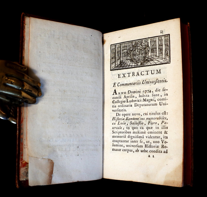1774 Scarce Latin Book - ROMAN HISTORY from his Famous Authors - Lucius Annaeus Florus, Tite-Live, Caius Velleius Paterculus.