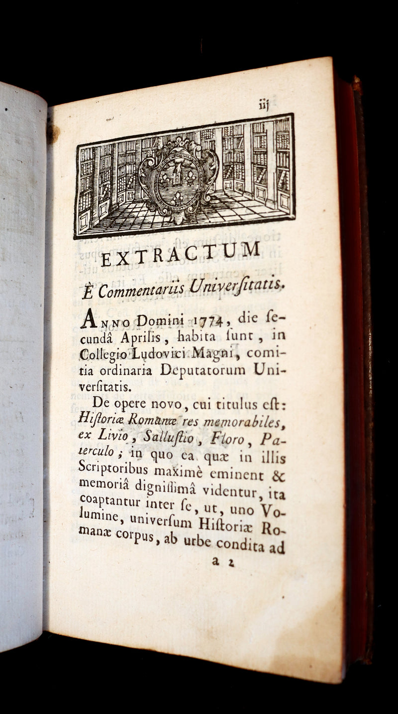 1774 Scarce Latin Book - ROMAN HISTORY from his Famous Authors - Lucius Annaeus Florus, Tite-Live, Caius Velleius Paterculus.