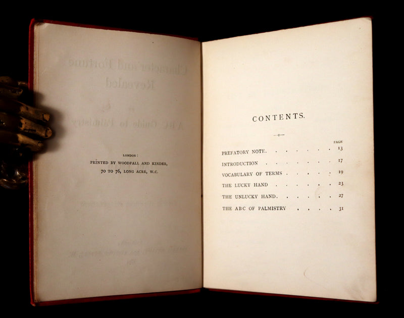 1894 Scarce Book - Character and Fortune Revealed. An ABC Guide to PALMISTRY by Paul Bello.