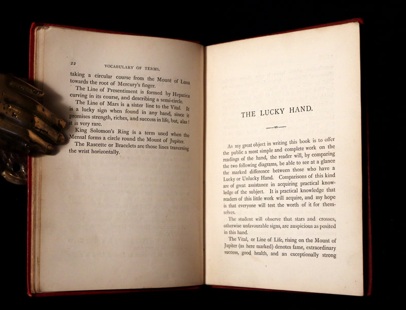 1894 Scarce Book - Character and Fortune Revealed. An ABC Guide to PALMISTRY by Paul Bello.