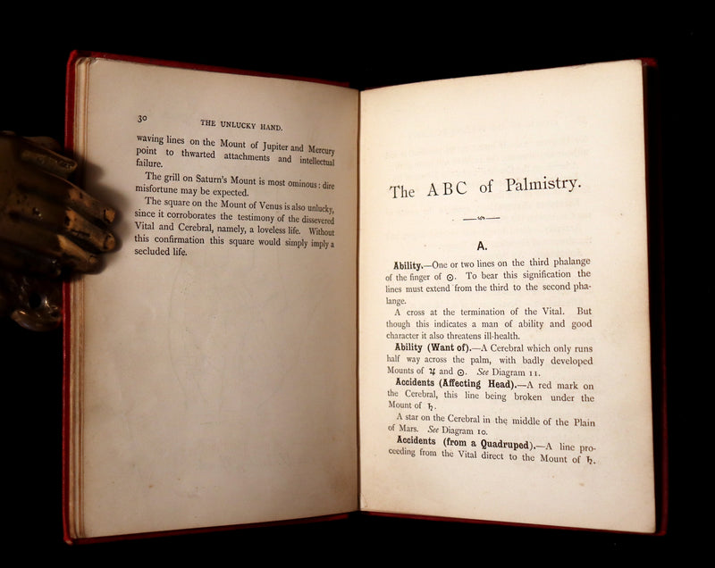 1894 Scarce Book - Character and Fortune Revealed. An ABC Guide to PALMISTRY by Paul Bello.