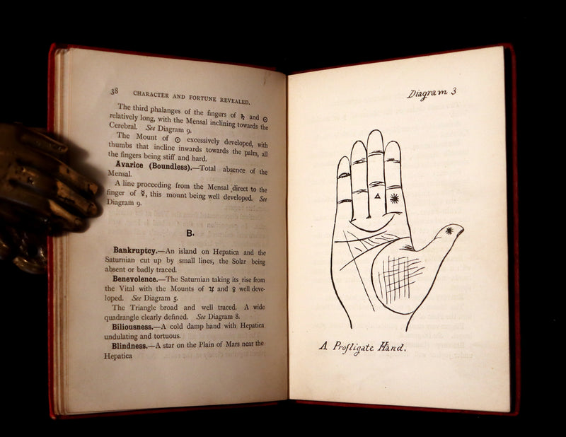 1894 Scarce Book - Character and Fortune Revealed. An ABC Guide to PALMISTRY by Paul Bello.