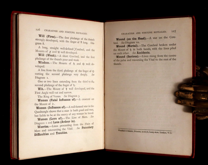1894 Scarce Book - Character and Fortune Revealed. An ABC Guide to PALMISTRY by Paul Bello.