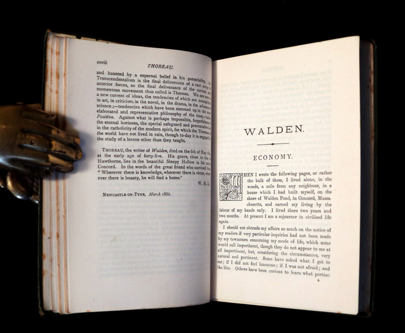 1886 Rare Victorian Book - WALDEN by Henry David THOREAU With an Introductory Note by Will H. Dircks.